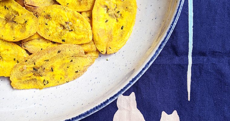 Baked Turmeric Plantain Chips