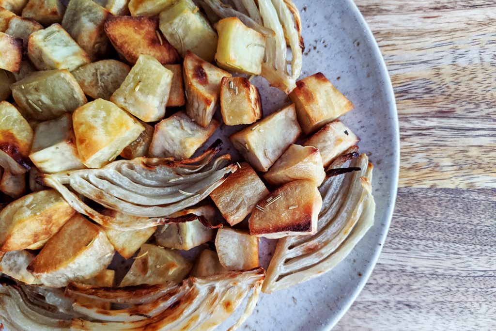 Roasted Fennel & White Sweet Potatoes The Open Cookbook