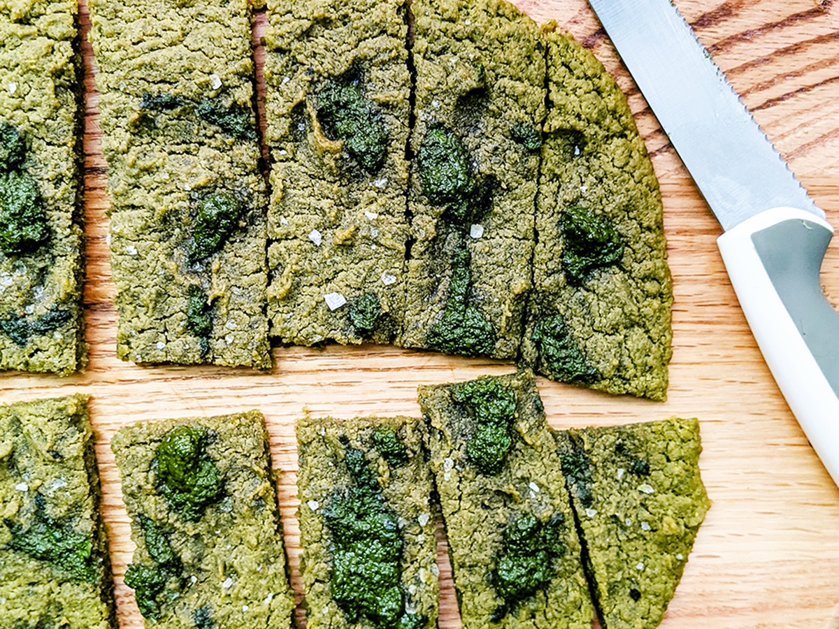 Gluten-Free Pesto Flatbread (AIP & Yeast-Free)