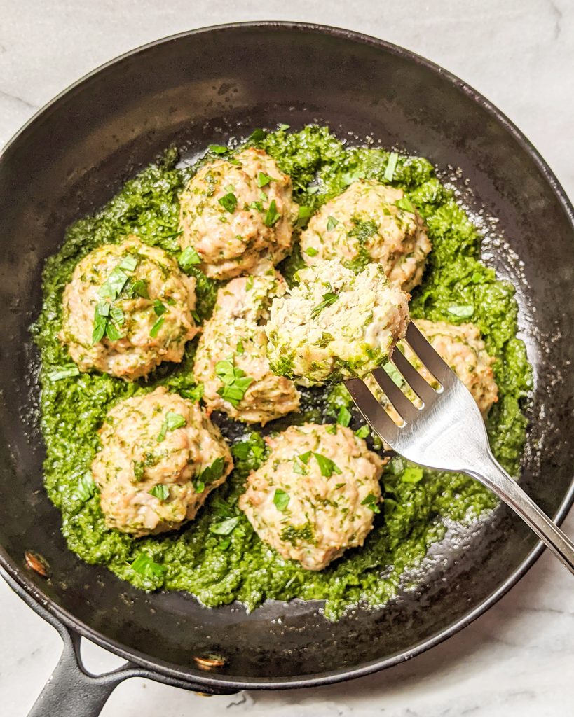 easy baked AIP kale turkey meatballs