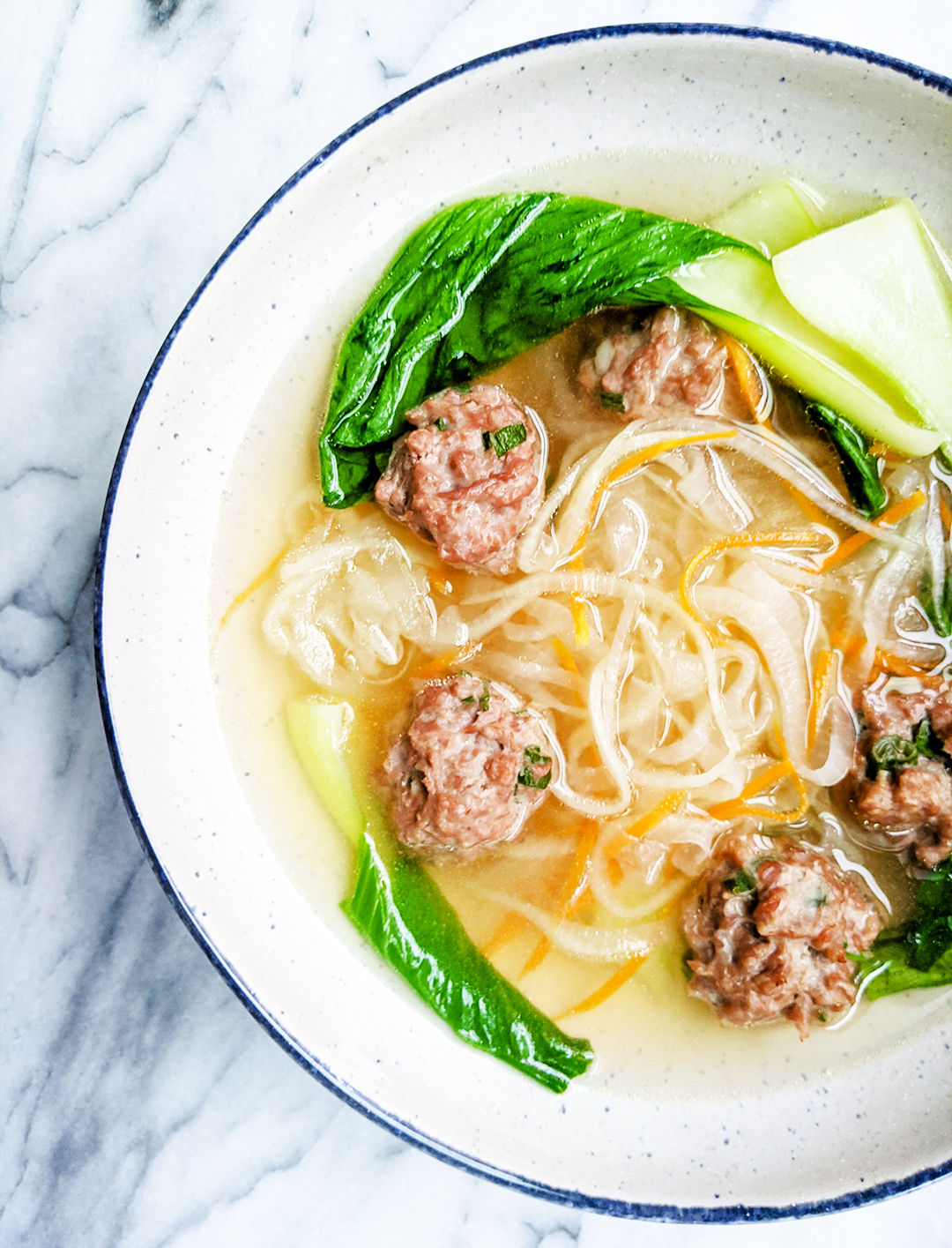 Daikon Noodle & Meatball Soup (AIP, Whole30) | The Open Cookbook