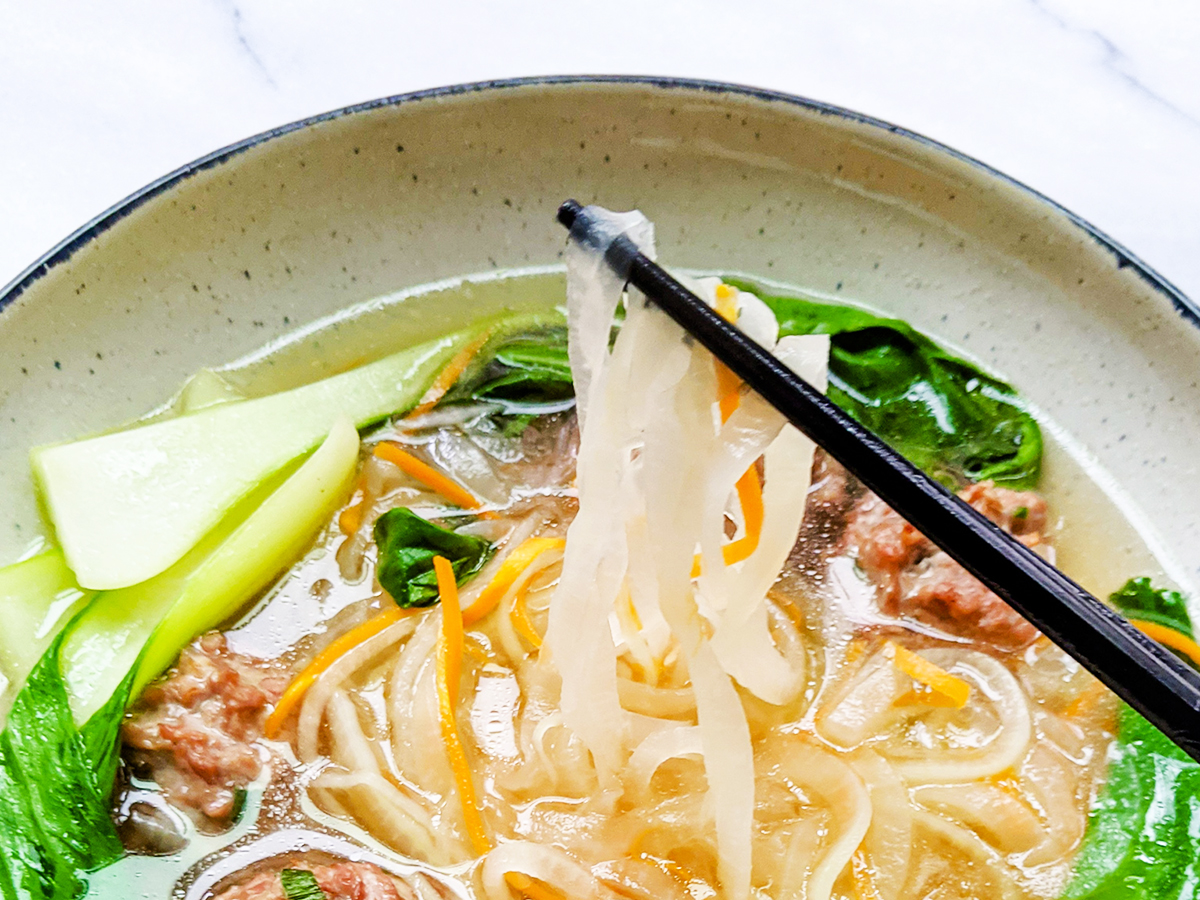 Daikon Noodle & Meatball Soup (AIP, Whole30)